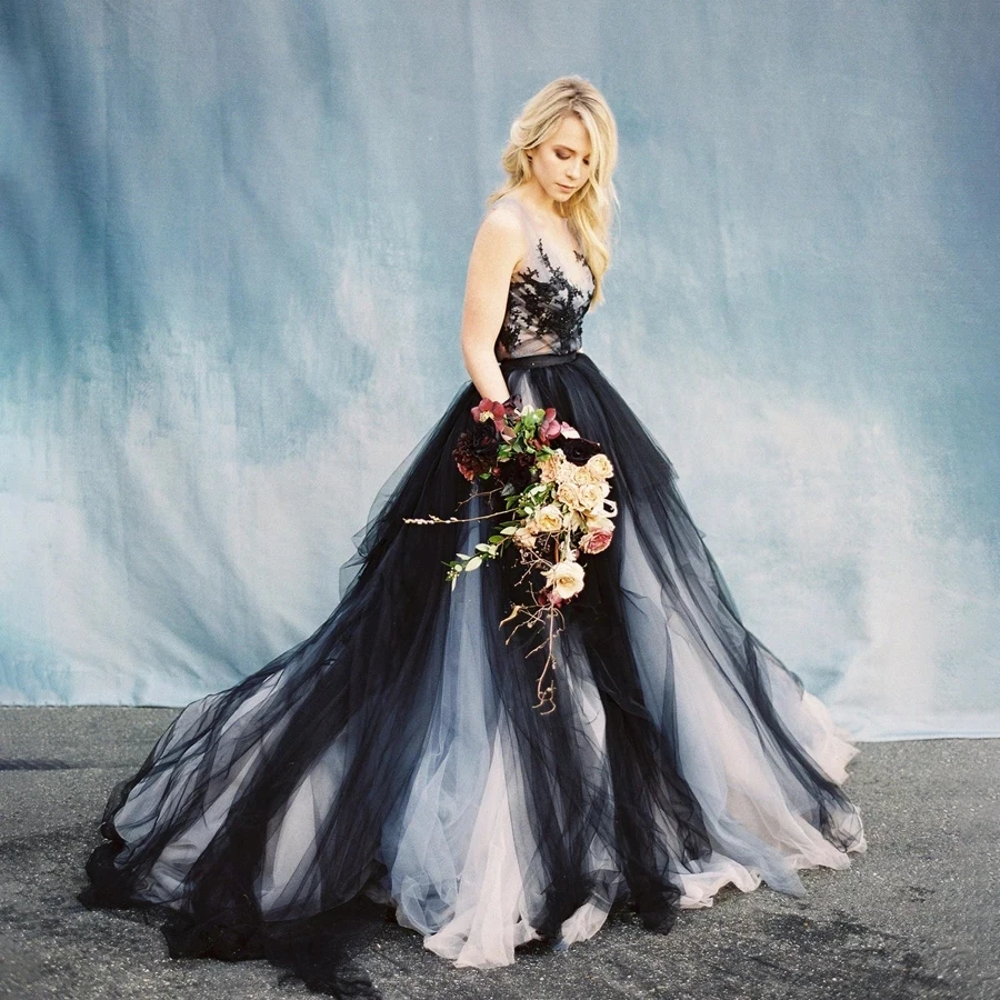 gothic black and blue wedding dresses Gothic Black And White Off Shoulder Embellished Formal Dress