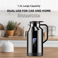 Nouvelle bouilloire électrique de voiture 1500ML 12V 24V à ébullition rapide en acier inoxydable 304 pour voyage et camping, bouteille d'eau chaude, bouilloire à eau chaude 4