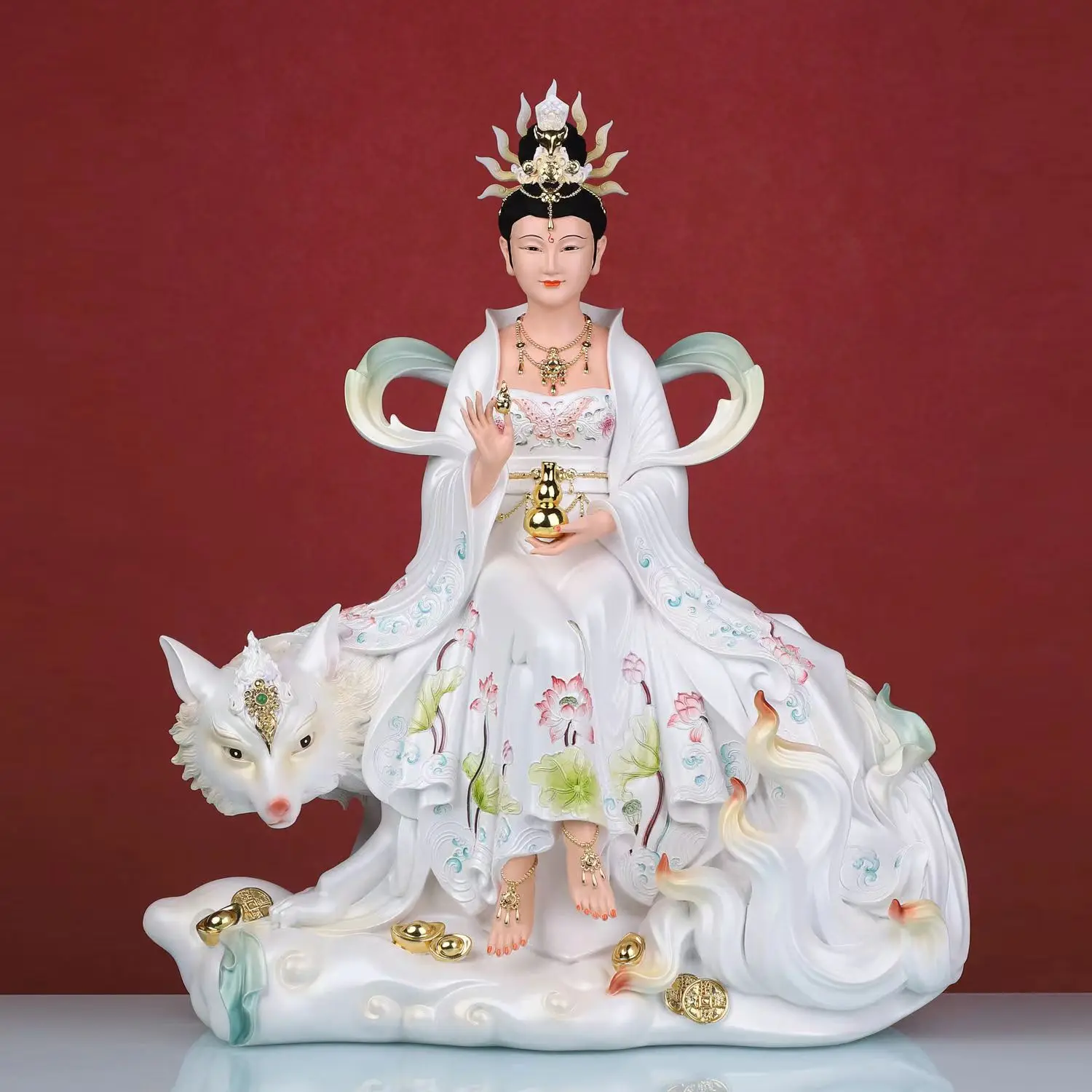 Estátua de Resina da Deusa Raposa de Nove Caudas, Espírito da Raposa Branca  Daji, Figura de Buda Taoísta para Ofertas e Ornamentos Domésticos -  AliExpress, image size:1500x1500