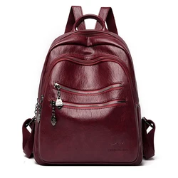 High Quality Leather Women Backpack Casual Student Backpack Large Capacity Travel Backpack School Backpack for College Students