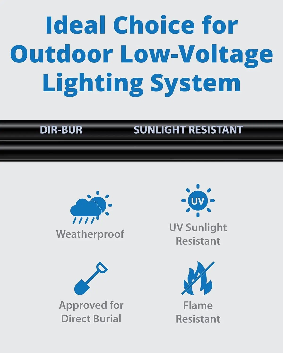 12/2 Landscape Lighting Wire-500 Feet-Weatherproof Outdoor Underground Direct Burial Stranded Cable for Spotligh
