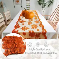 Maple Leaf Lace Table Runner Autumn Tablecloth Table Decoration For Thanksgiving Harvest Season 1