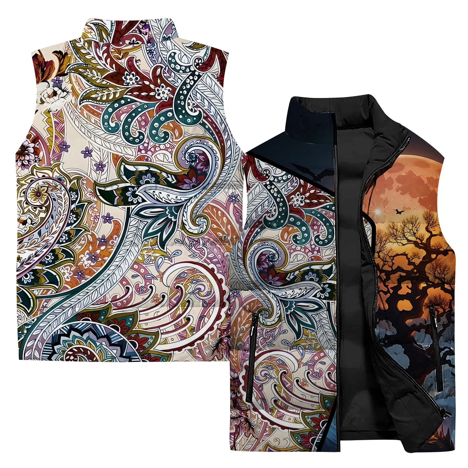 thumbnail image 1 of Chaquetas de invierno casuales y versátiles para hombre, chalecos de trabajo con estampados personalizados de moda, chalecos para hombre cómodos y cálidos, ropa para hombre, 1 of 4