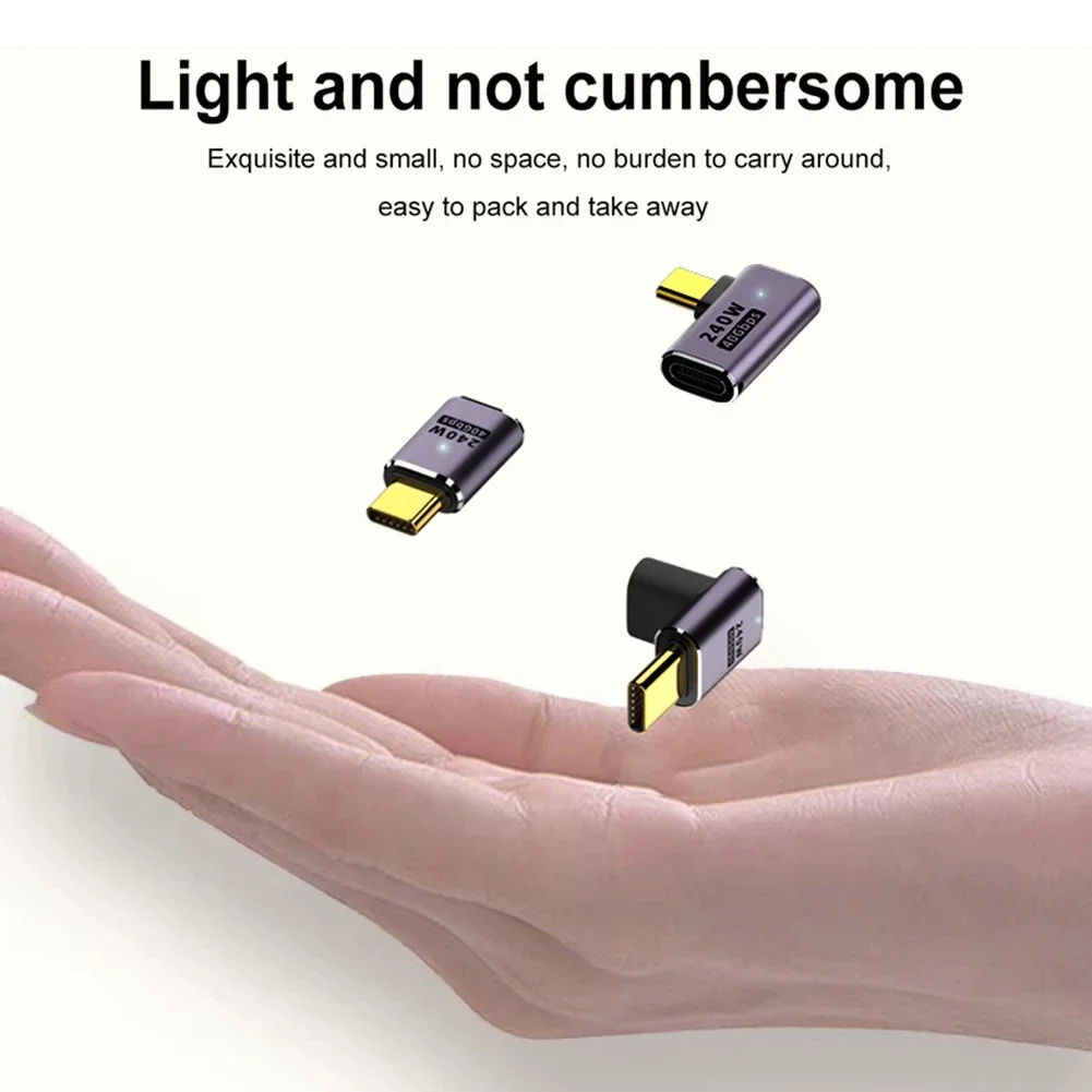 High-Speed USB 4.0 PD 240W 8K 60Hz Charger Connector with U-Shape Straight Angle Adapter