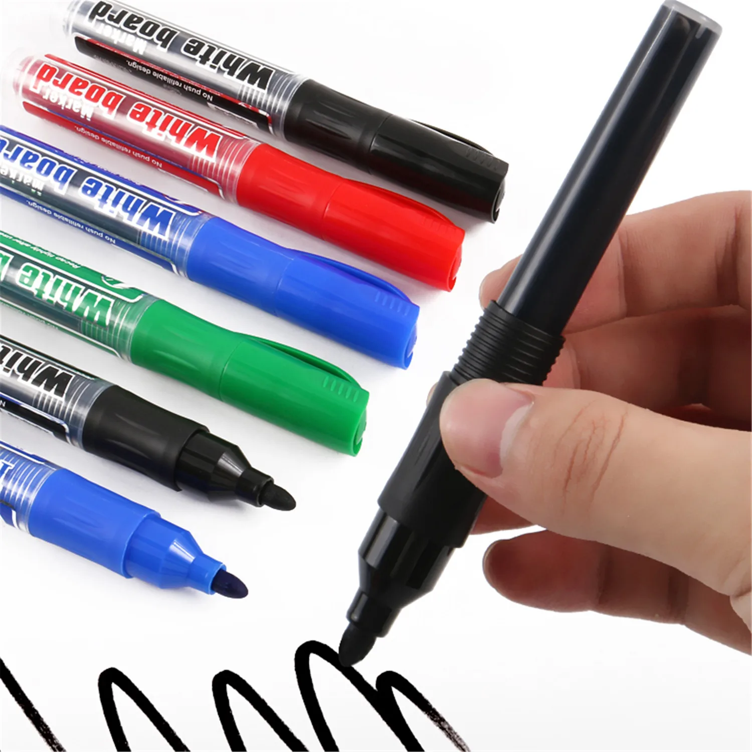 M&G Erasable Whiteboard Marker Pen 1 Pcs Blackboard + 1 Ink Bottle Set  Office Markers Dry Erase Blue Black Red Office Supplies - AliExpress