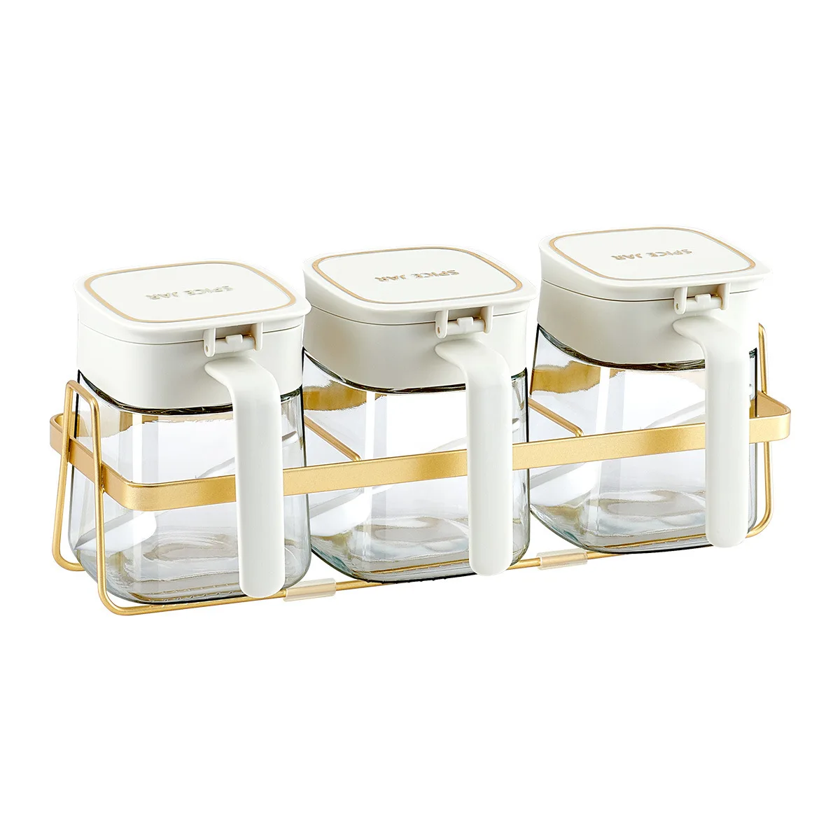 Seasoning box, household kitchen, combination set, glass seasoning jar, salt and pepper jar, storage box seasoning bottle jar 5