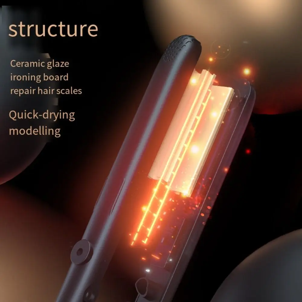Portable Adjustable Temperature Curling Iron Fast Heating Ceramic Straight Clip Wet and Dry Dual-use Styling Tools Men