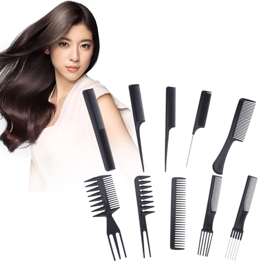 

10 шт./набор, антистатические пластиковые гребни для волос