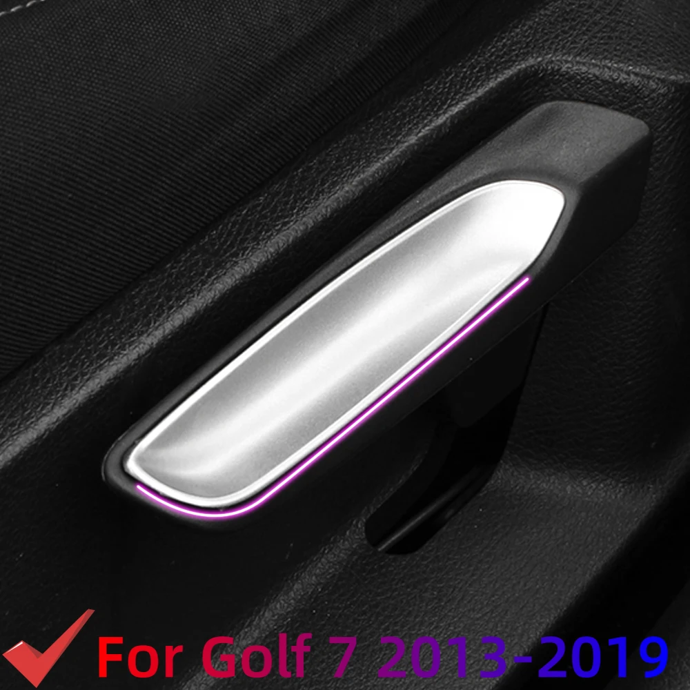 Lhd auto vordersitz verstellung knopf abdeckung verkleidung aufkleber für volkswagen vw golf 7 mk7 lamando 2013-2019 abs chrom zubehör