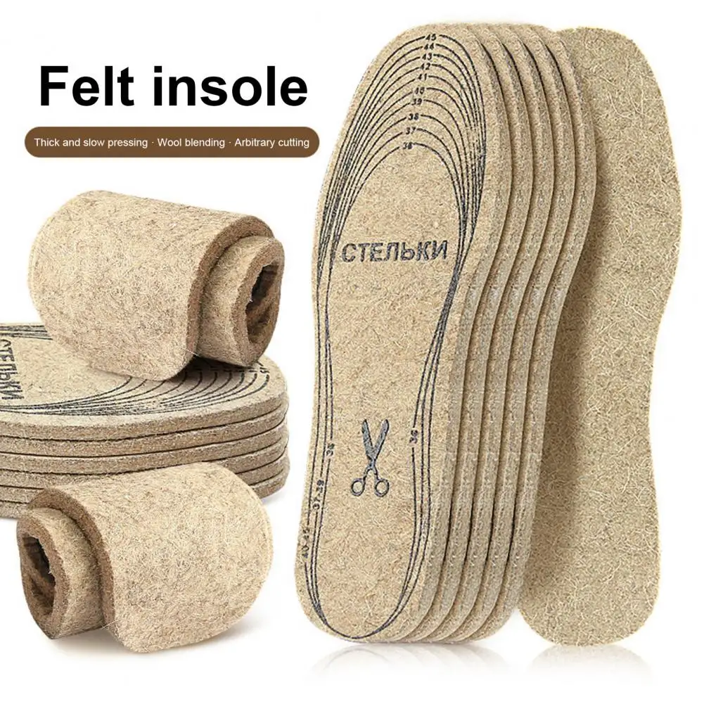 Wool Felt Insoles Winter Warm Boot Shoe Insert Insoles for Men Women Foot Pain Relief Inner Soles for Outdoor Sports Running shoe insoles orthopedic insoles