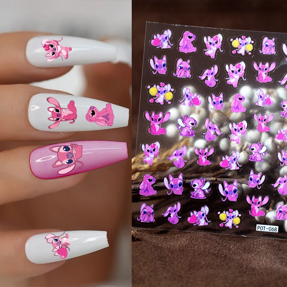 

10PCS brand Craft Disney Style Nail Sticker Mickey Minnie Donald Duck Nail Slider Christmas Halloween Stitch Stitch Nail Decal