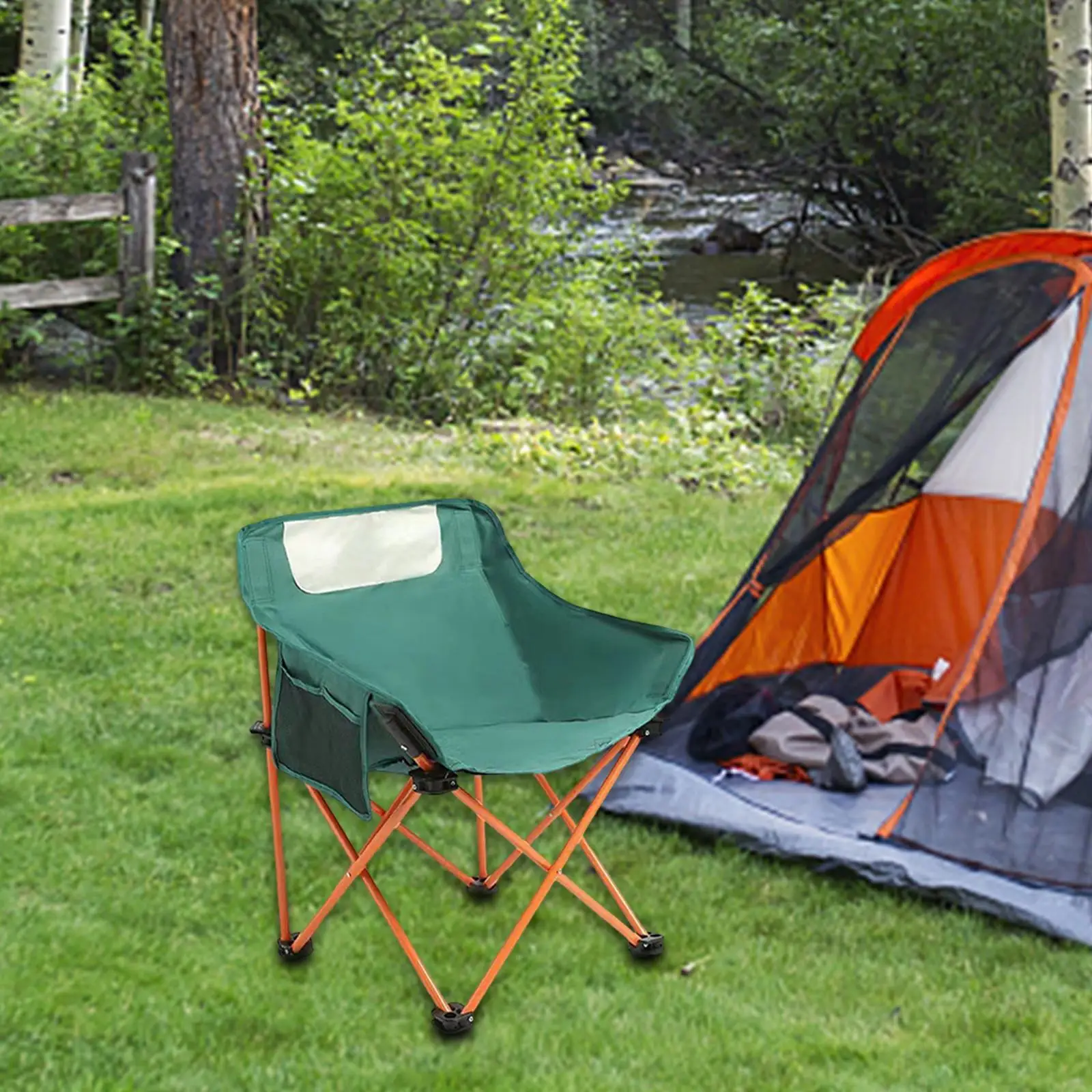 Portable Camping Folding Chair Lightweight Picnics Backpacking Comfortable Collapsible Outdoor Seat for Parties Lawn Garden