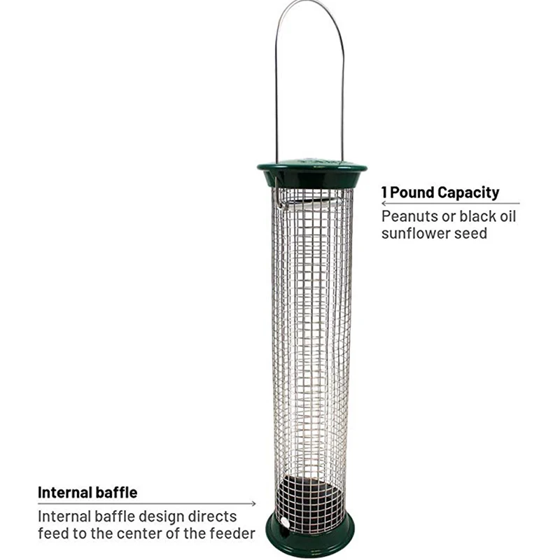 Outdoor Mesh Bird Feeder Hanging Hook Food Dispenser Multiple Hole Garden Balcony Porch Pet Supply Accessory