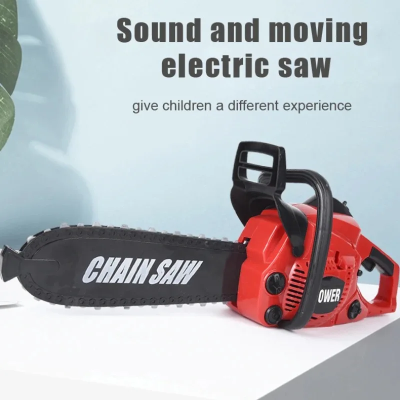 Large Size Children Electronic Chainsaw Kids Play Tools Pretend Play Tool Kits Electric Saw Children Simulated Play House Toy 6