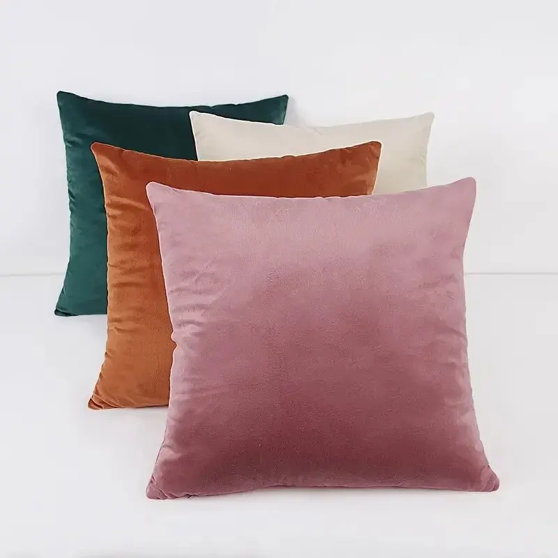 Luxurious Velvet Burnt Orange Throw Pillow – Soft and Cozy Cushion Cover
