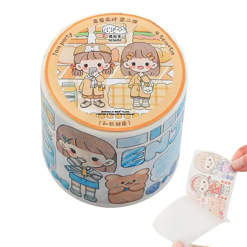 

Retro Hand Account Tape Roll Kawaii Masking Tape Stationery Journal Supplies Scrapbooking Decorative Adhesive Tape