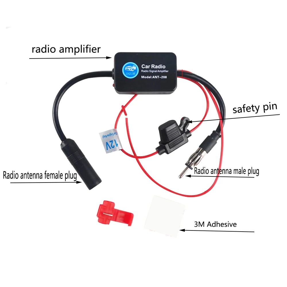 ANT-208 Auto FM/AM Antenna Booster Windshield Mount Antenna Aerials Car Aerial 12V Car Automobile Radio Signal Amplifier