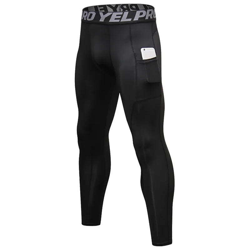 Men's Sports Tights Compression Running Sportswear With Pocket Camouflage Leggings Slim Pants Gym Fitness Training Workout Male