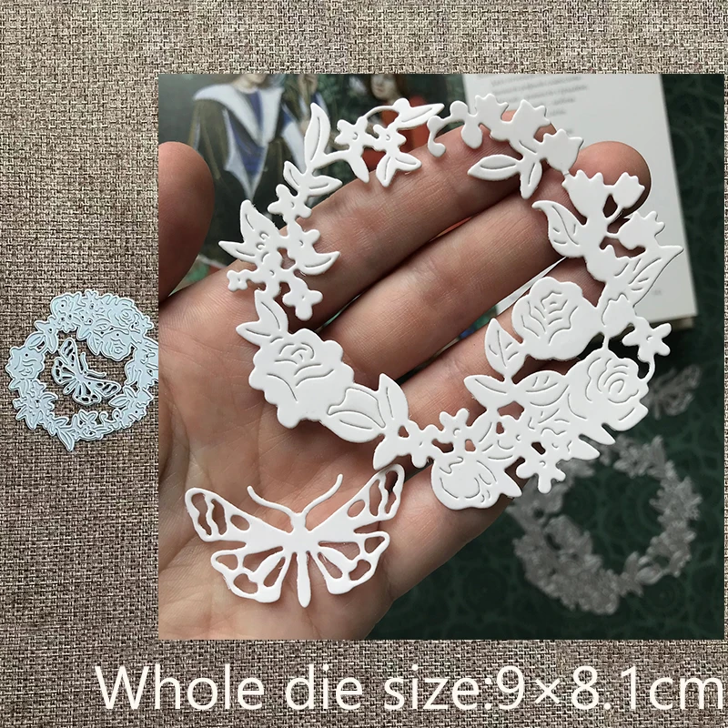 

Металлический трафарет XLDesign, форма для высечки, венок, бабочка, украшение для скрапбукинга, высечки для альбома, бумаги, тиснения для рукоделия