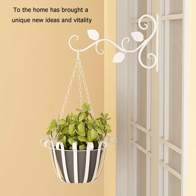 1-3 Darabos Falra Szerelt Virágcserepek Vaskerti Horog Dekoratív Lógó Kovácsoltkosár Kültéri Növényi Tartó Erkély Dekoráció - Image 2