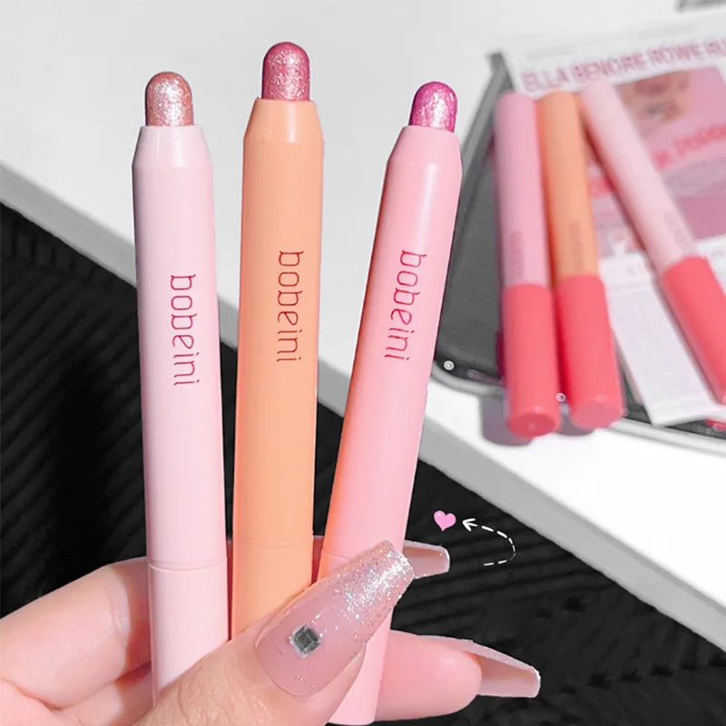 Pearl Eyeshadow Pencil Glitter Waterproof Eyeshadow Eyeliner Matte White Lasting No-blooming Highgloss Lying Silkworm Flash Pens 6