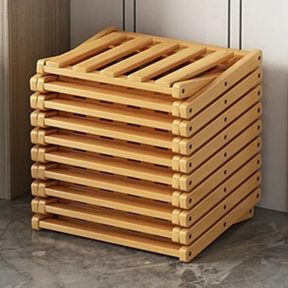 Shoe rack shoe organizer Bamboo Made Telescopic Doorway Multi Layer Household Foldable Shoes Shelves No Installation Required Frame