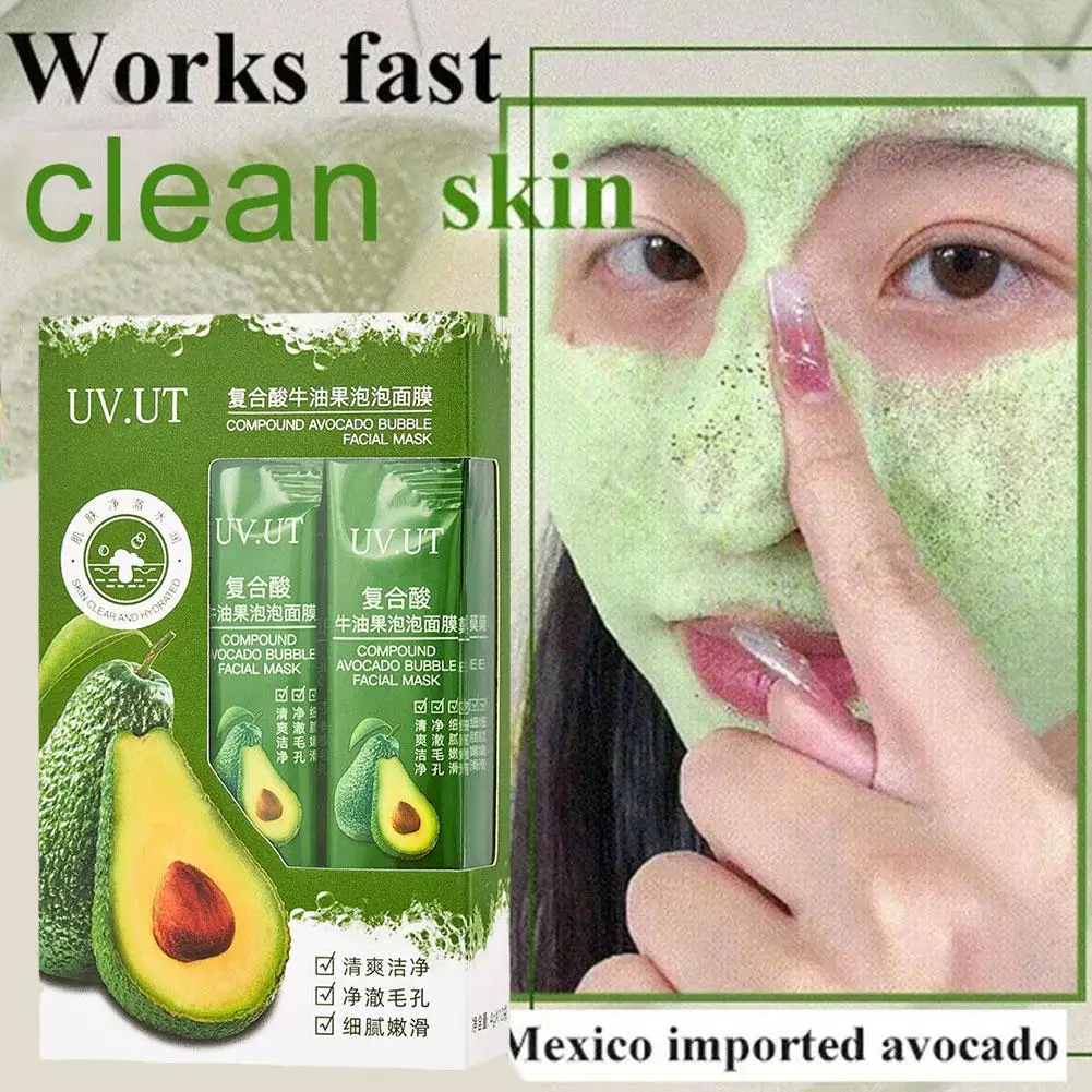 

Avocado Essence Bubble Mask Deep Cleansing Remove Blackheads Shrink Masks Skincare Moisturizing Non-stick Mask Smearing Por F6A0