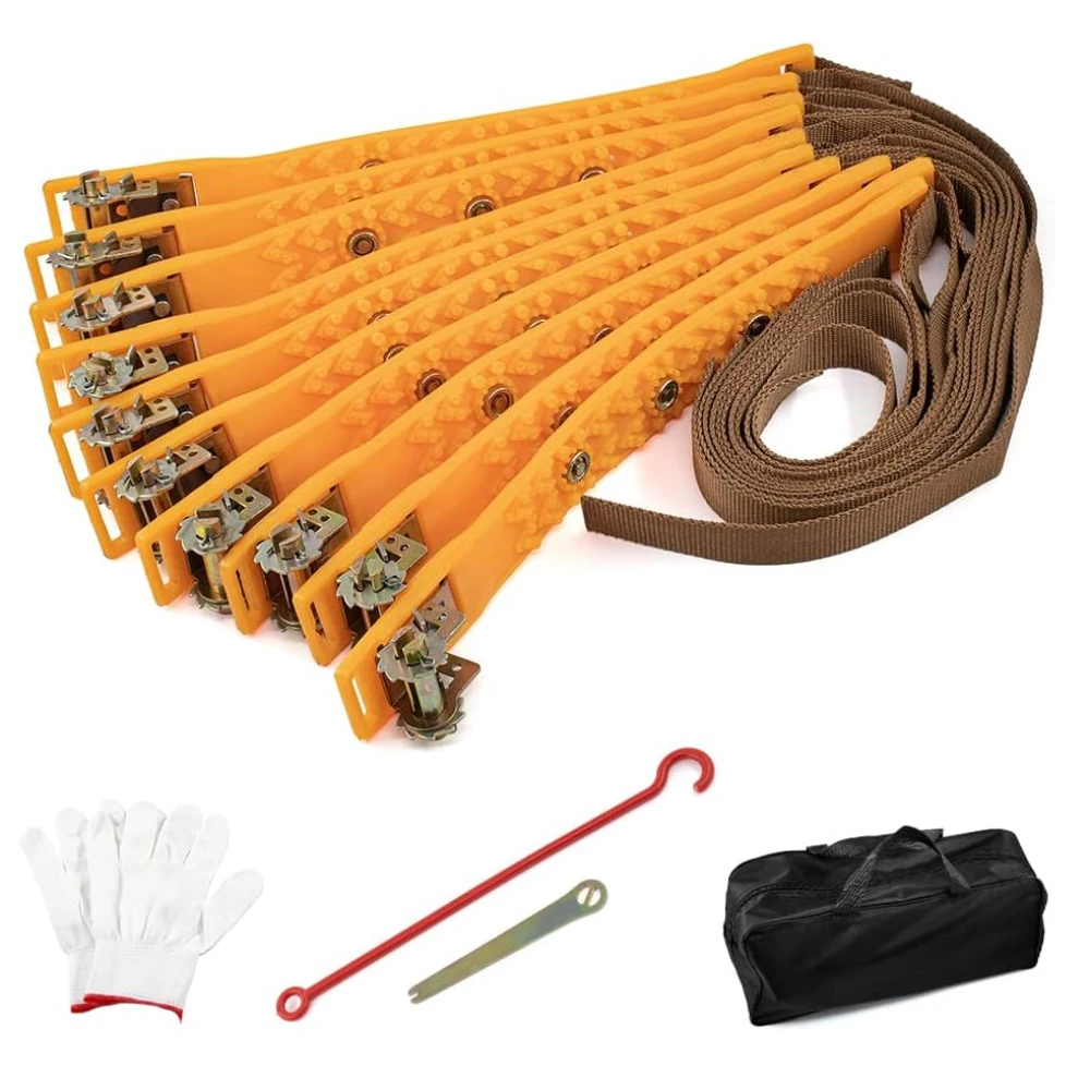 Tire Chains 10pcs Universal Car Snow Chains TPU Wheel Security Chains Adjustable Snow Tire Portable Emergency Traction Mud Chain