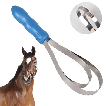 Pet Dog Horse Metal Sweat Scraper Dual-Sided Horse Grooming Comb Portable Dog Hair Shedding Blade Brush Horse Dog Grooming Tools 1
