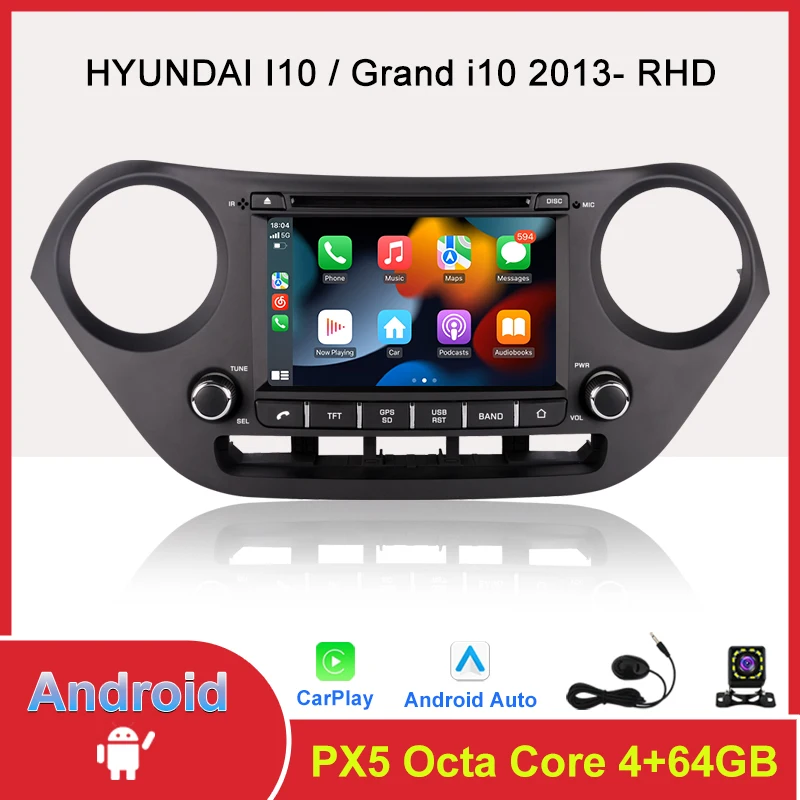 

Android Touch Screen Car Radio For Hyundai Grand i10 2013- RHD Auto Multimedia Video Player GPS Navigation CarPlay Stereo DSP