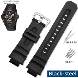 Premium Rubber and Nylon Replacement Strap for Casio G - SHOCK Watches (Black Steel)