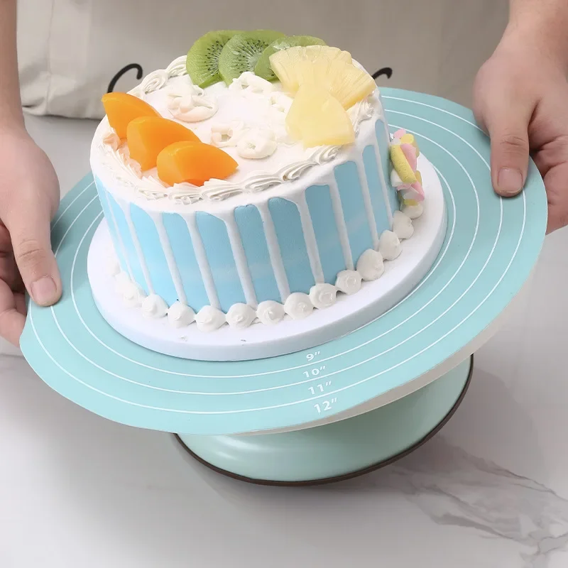 Silicone Baking Mat Silicone Baking Mat for Cake Turntable Non-Stick High Temp Resistant Decorating Tool Size Guide
