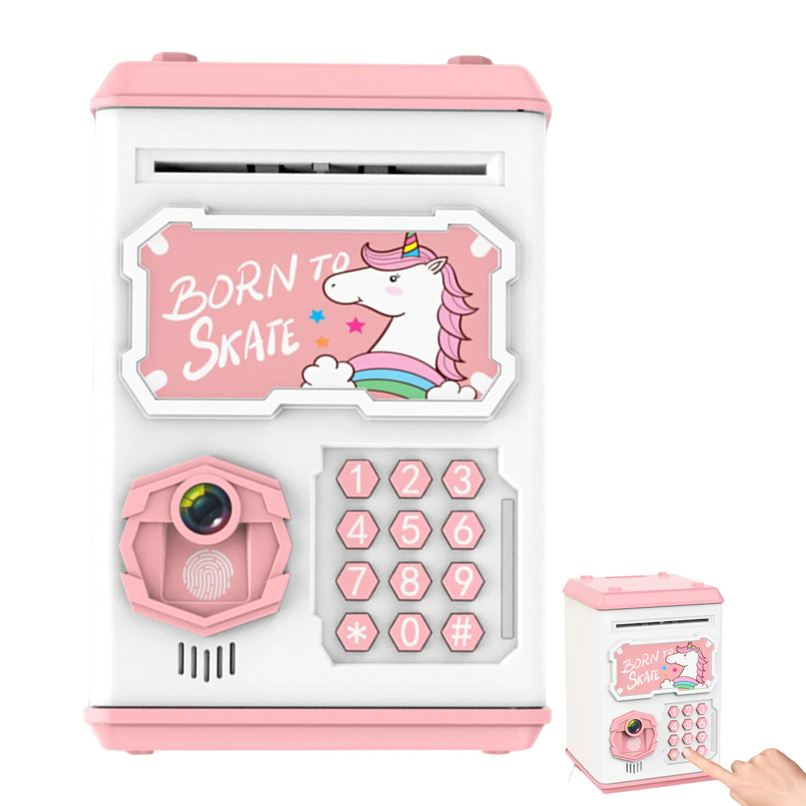 Automatic Banking Safe Piggy Bank Unbreakable Automatic Coin Involvement Piggy Bank for Collecting Cash Saving Box SDI99