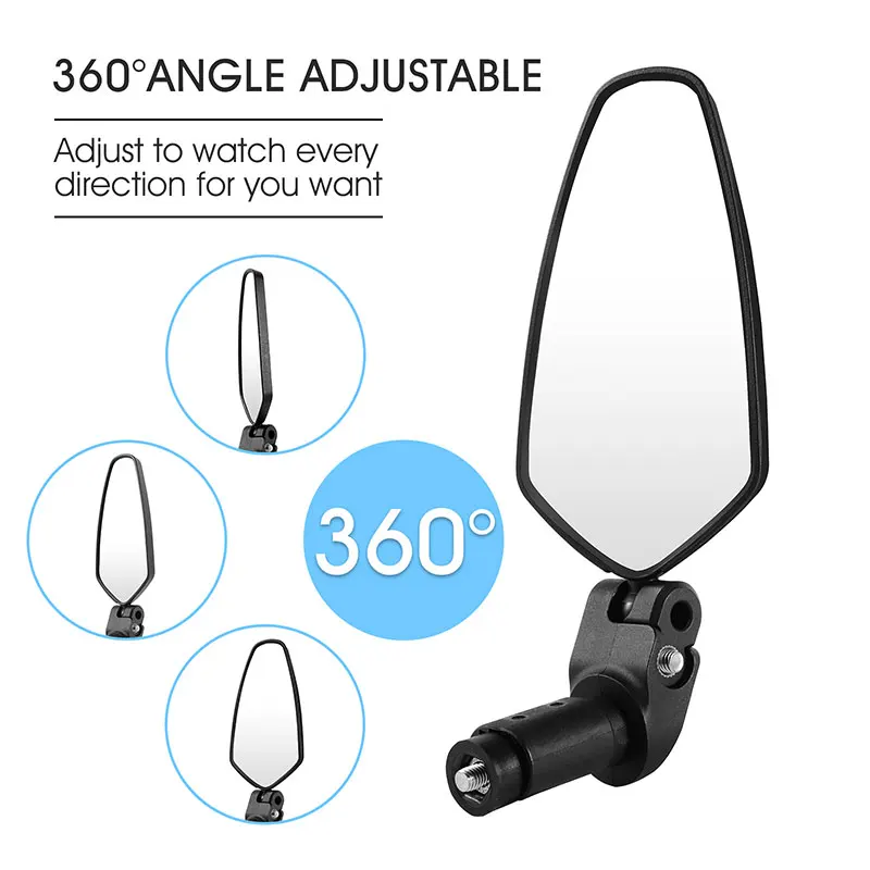Description Picture 3 of itemWEST BIKING 1 PC Safety Bike Rear View Mirror Wide Angle MTB Handlebar Mirrors 360°Adjustable Lens Cycling Accessories