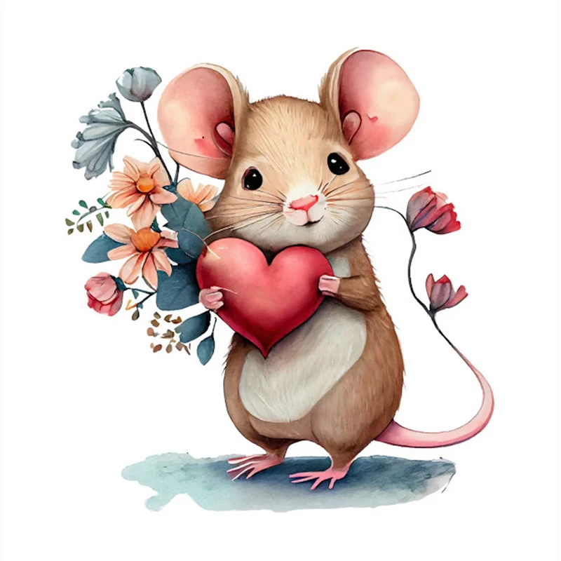 Cute Mouse Wall Sticker Animal Bathroom Toilet Decor Living Room Cabinet Refrigerator Home Decoration Decals wall stickers toilet stickers