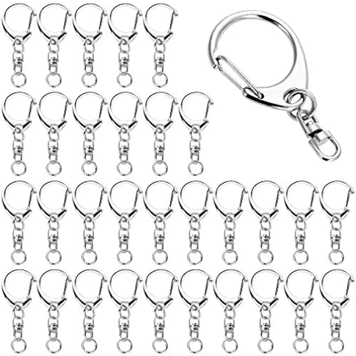 100pcsLobsterClaspKeychainClipSwivel8ShapeClaspsLanyardSnap