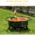 Outdoor 38 Wood Burning Fire Pit with Grill, Spark Screen, and Fire Poker, Swivel C Table for Backyard Entertainment 3