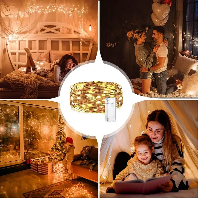 Led Fairy Lights Copper Wire String Holiday Outdoor Lamp Garland For Christmas Tree Wedding Party Decoration