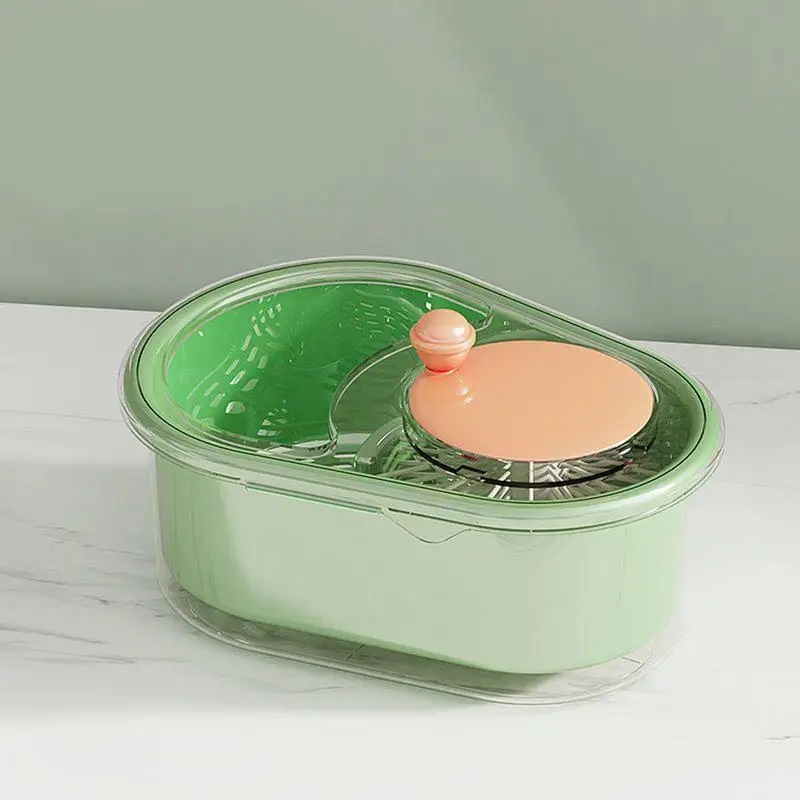 Fruit Cleaner Spinner Portable Rotating Veggie & Salad Spinner And Dryer Manual Lettuce Washer Kitchen Cleaning Drainer Basket
