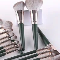 14 green cloud makeup brushes set, soft beauty tools, a full set of makeup brushes for beginners, makeup brushes 2
