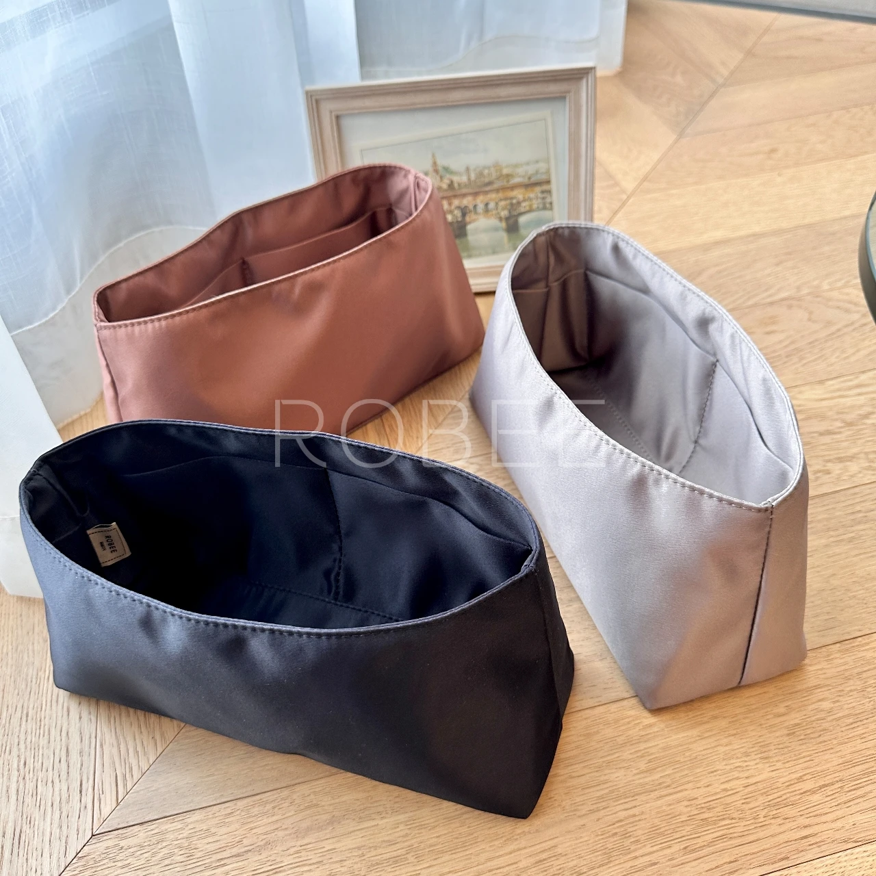 ROBEE For H Mini Kelly II Organizer Insert mini Waterproof Design Satin fabric Premium Fits handbag innerbag 2