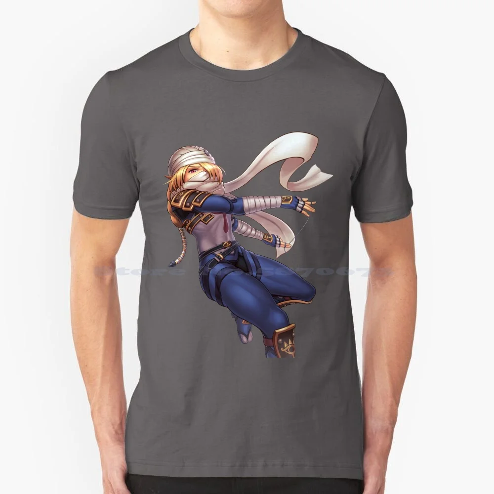 Sheik (Ultimate) Maglietta 100% Cotone Tee Sheik Legend Of Ocarina Of Time Smash Bros Switch Anime