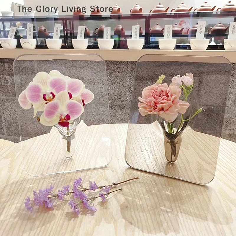 Vases Picture Frame Flower Vase Transparent Creative Modern Art Home Bedroom Living Room Decoration Office Tabletop Ornaments 2