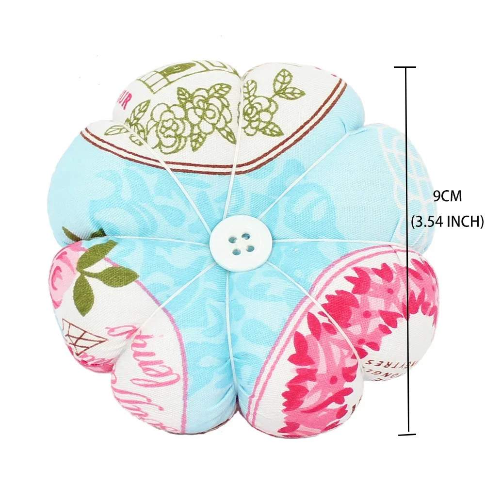 꽃 호박 원단 핀 쿠션 바늘 거치대, 편리한 손목 바느질 정리함, 1pc