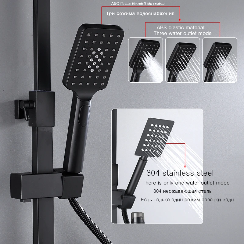 Bathroom Shower Faucet Set OXG Brass Thermostatic Digital Display Rain Column