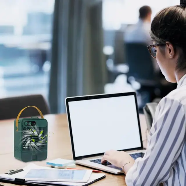 Hordozható Léghűtő 3-Sebességes Usb-Töltés Párologtató Hűtő Légzennyejáró Szépségtükör Csendes Asztal - Image 4