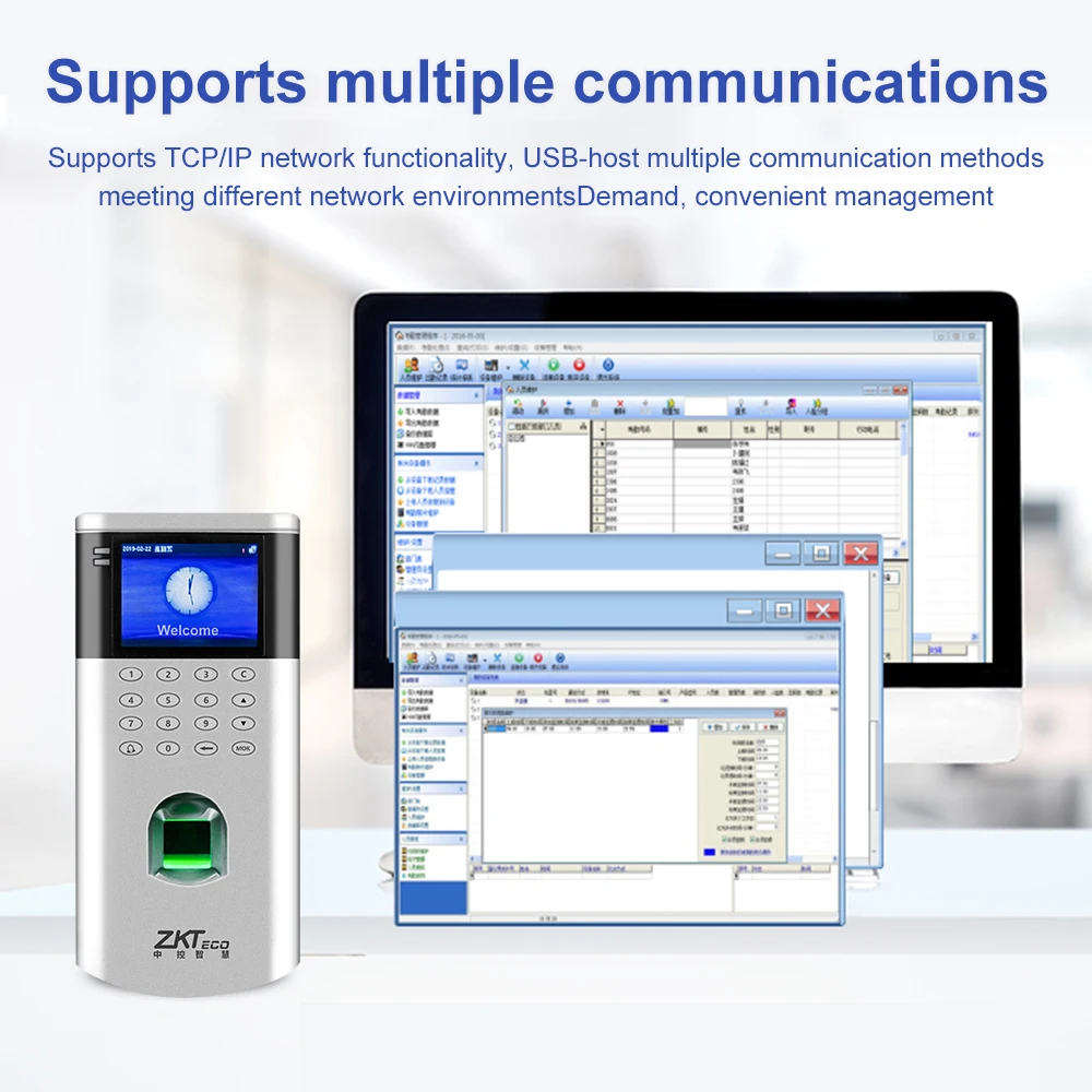 125KHz RFID Fingerprint Staff Attendance Machine Door Lock Kits Access Control System Biometric Door Sets Electric Magnetic Lock