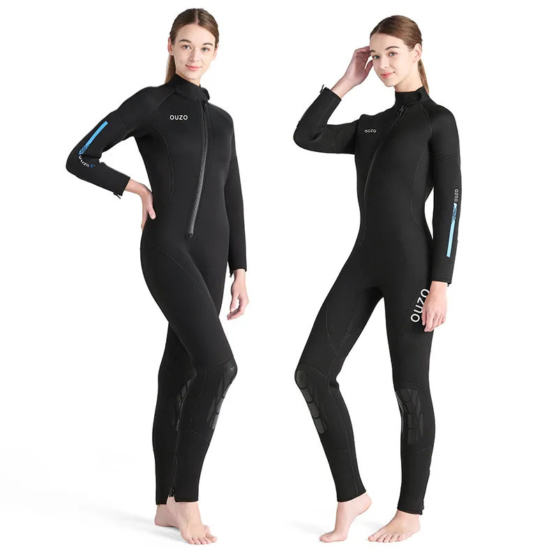 Women's Men's Wetsuit 5mm Neoprene Thickness, Full Body Long Sleeve Front Zip Thermal Dive Suit Surf Scuba Diving triathlon