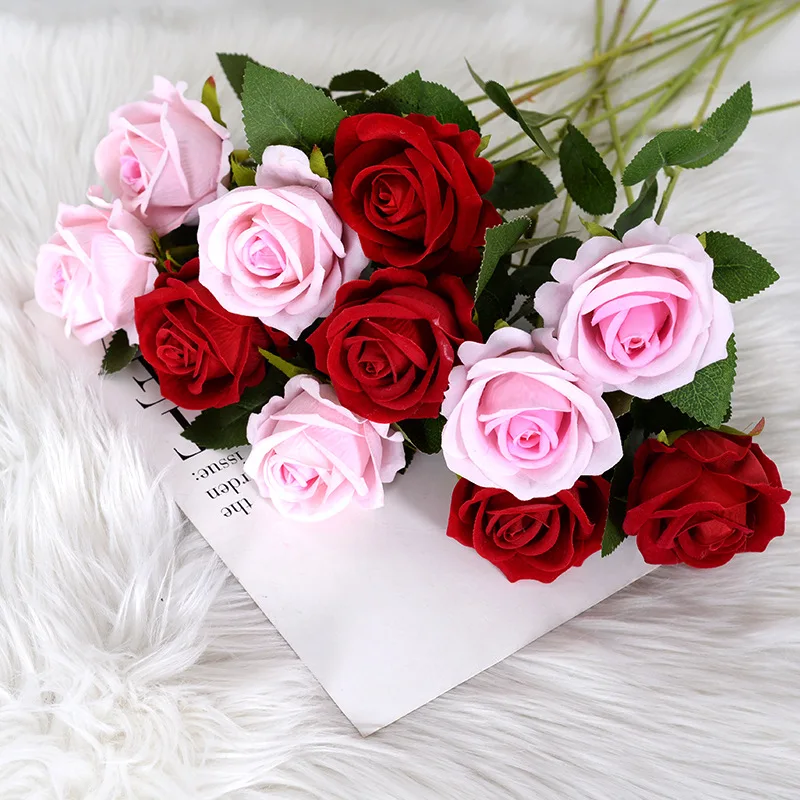 1/3/5pcs Roses Artificial Flowers Real Touch Artificial Bouquet Fake