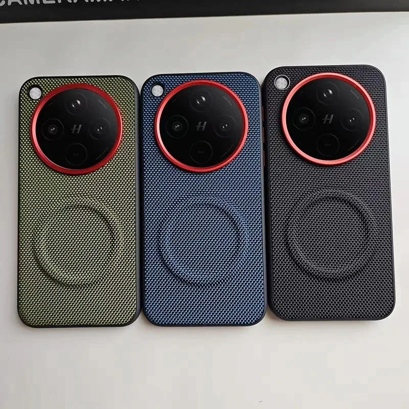 Shockproof Nylon & Leather Matte Back Cover with Magnetic Closure